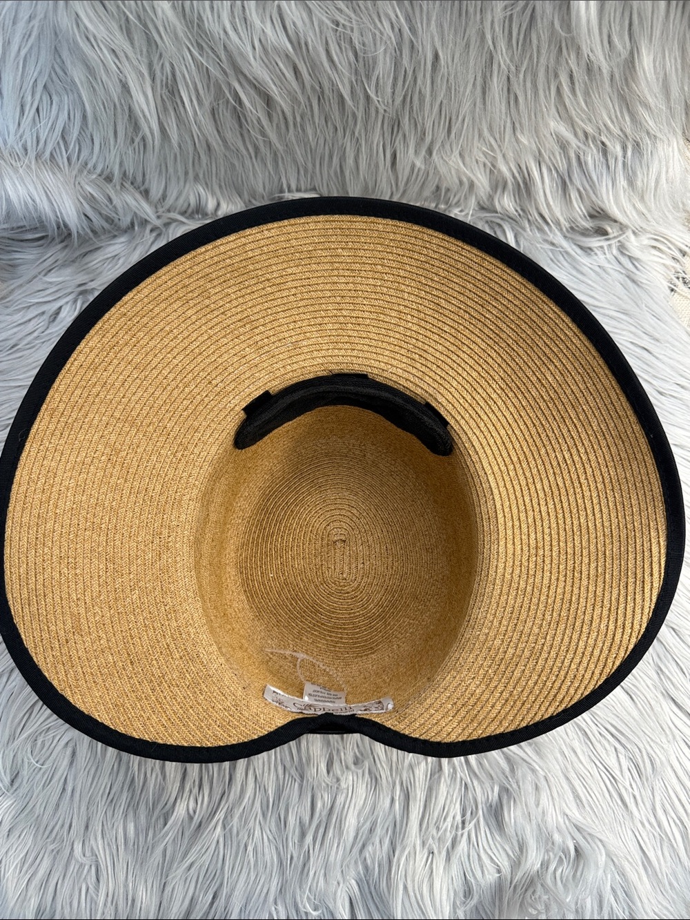 Cappelli Straworld Tan Straw Sun Hat with Black Band - Picture 9 of 12